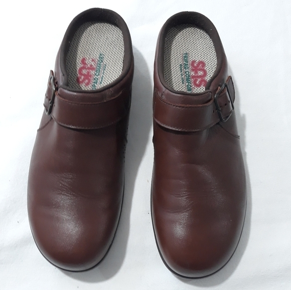 SAS Shoes - SAS San Antonio Shoemaker Leather Slip On Brown Shoes Bukle Clogs Size 10 1/2 M